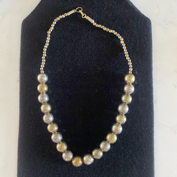 Vintage Brass Beaded Necklace made in India FINAL PRICE DROP - Picture 1 of 3